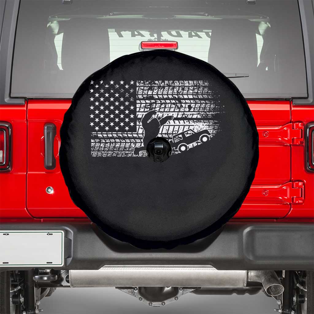 Bigfoot Offroad Car Spare Tire Cover Retro Sasquatch 4x4 UTV ATV Funny American Flag
