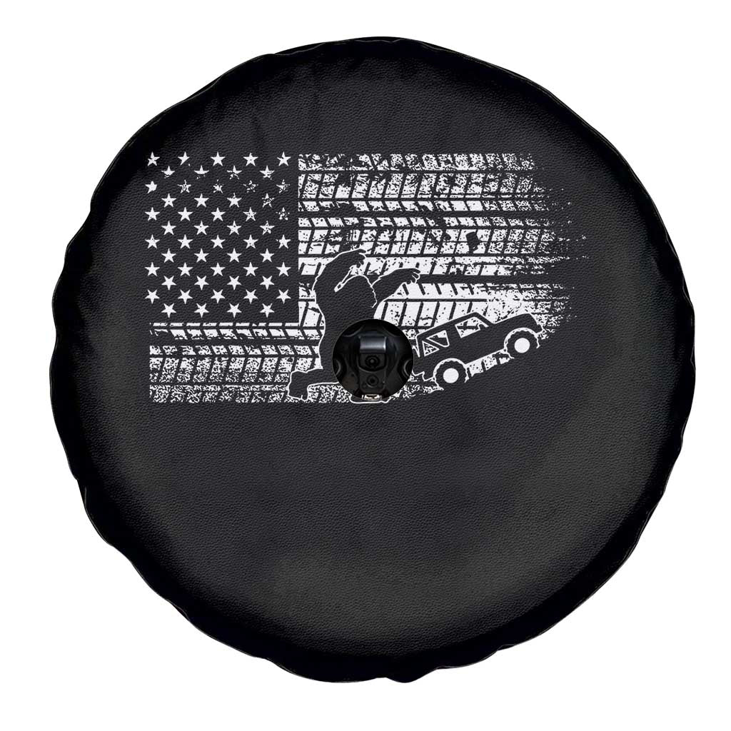 Bigfoot Offroad Car Spare Tire Cover Retro Sasquatch 4x4 UTV ATV Funny American Flag