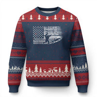 Bigfoot Offroad Car Ugly Christmas Sweater Retro Sasquatch 4x4 UTV ATV Funny American Flag