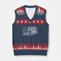 Bigfoot Offroad Car V-Neck Knit Sweater Vest Retro Sasquatch 4x4 UTV ATV Funny American Flag