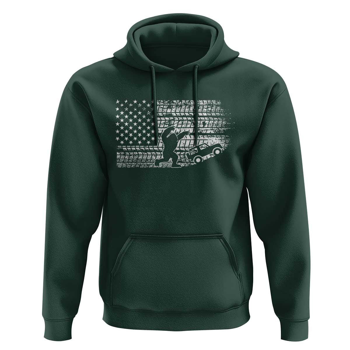Bigfoot Offroad Car Hoodie Retro Sasquatch 4x4 UTV ATV Funny American Flag