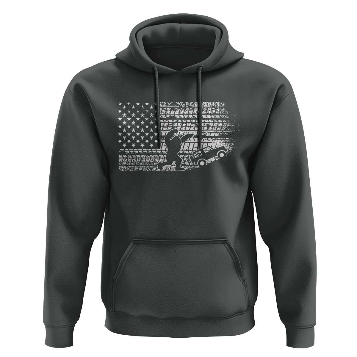 Bigfoot Offroad Car Hoodie Retro Sasquatch 4x4 UTV ATV Funny American Flag