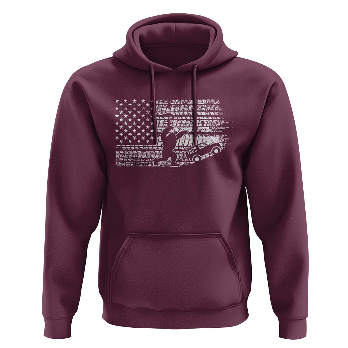 Bigfoot Offroad Car Hoodie Retro Sasquatch 4x4 UTV ATV Funny American Flag