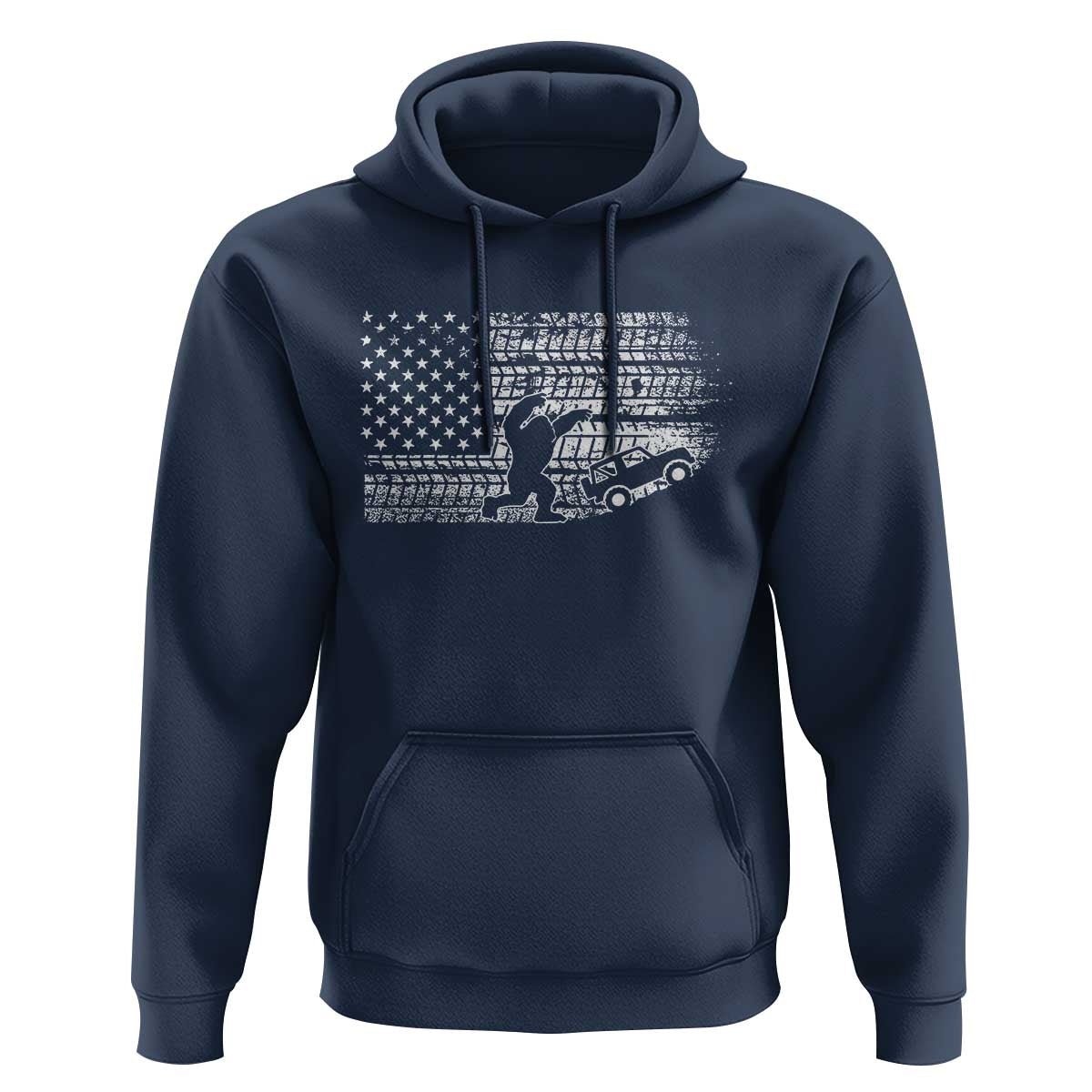 Bigfoot Offroad Car Hoodie Retro Sasquatch 4x4 UTV ATV Funny American Flag
