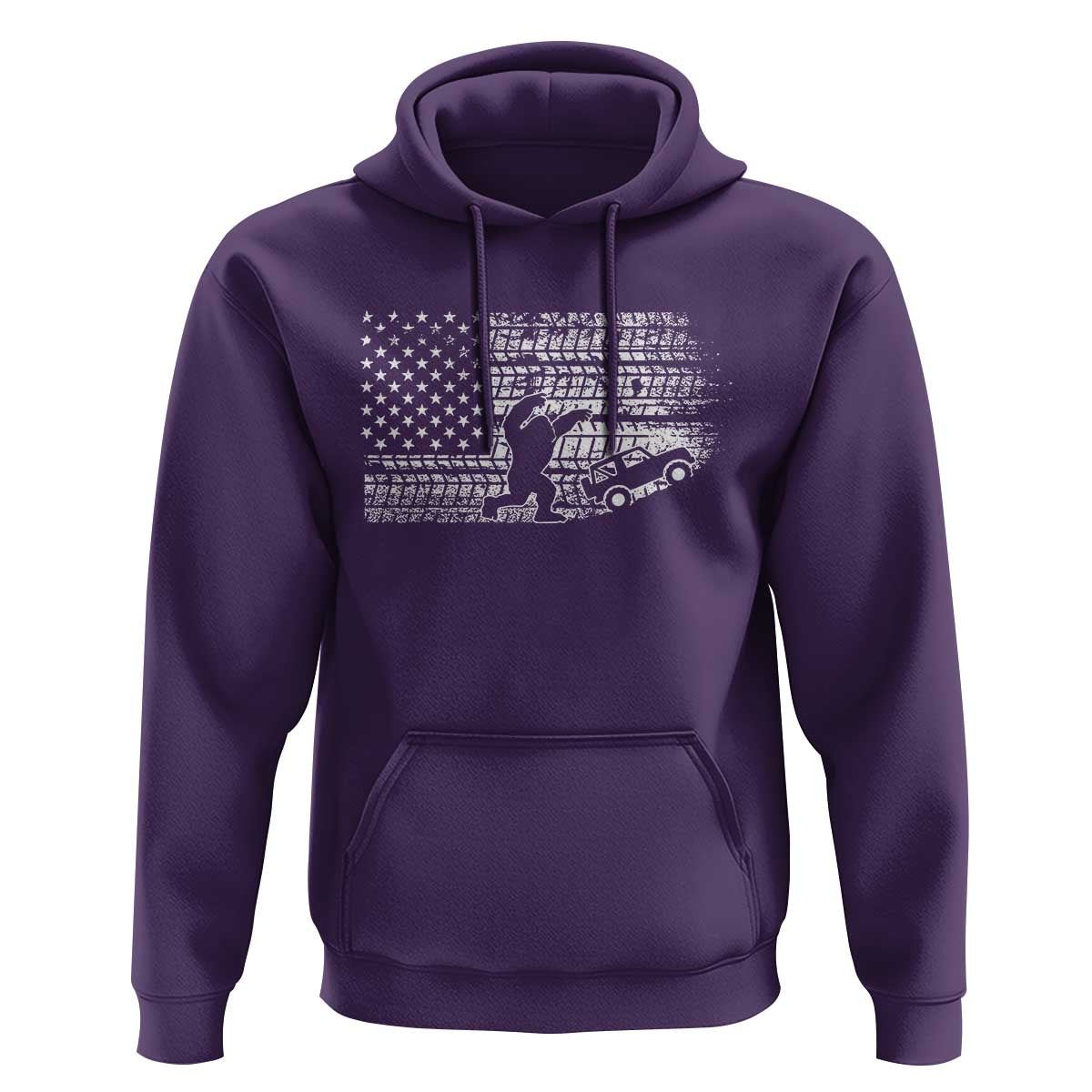 Bigfoot Offroad Car Hoodie Retro Sasquatch 4x4 UTV ATV Funny American Flag