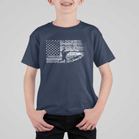 Bigfoot Offroad Car T Shirt For Kid Retro Sasquatch 4x4 UTV ATV Funny American Flag