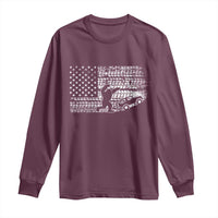 Bigfoot Offroad Car Long Sleeve Shirt Retro Sasquatch 4x4 UTV ATV Funny American Flag