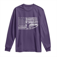Bigfoot Offroad Car Long Sleeve Shirt Retro Sasquatch 4x4 UTV ATV Funny American Flag