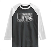 Bigfoot Offroad Car Raglan Shirt Retro Sasquatch 4x4 UTV ATV Funny American Flag