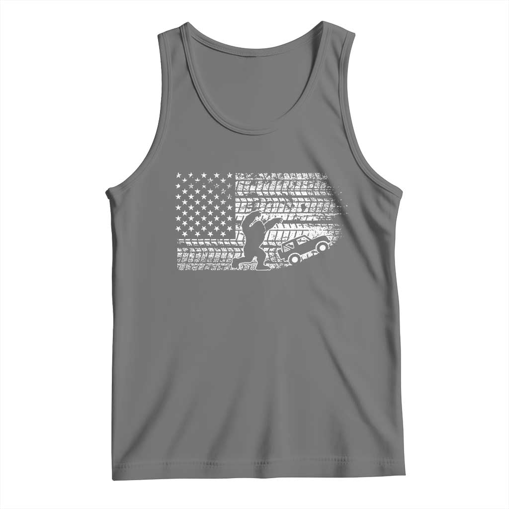 Bigfoot Offroad Car Tank Top Retro Sasquatch 4x4 UTV ATV Funny American Flag