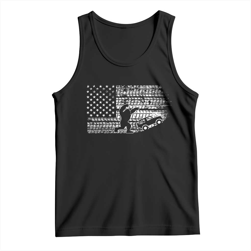 Bigfoot Offroad Car Tank Top Retro Sasquatch 4x4 UTV ATV Funny American Flag