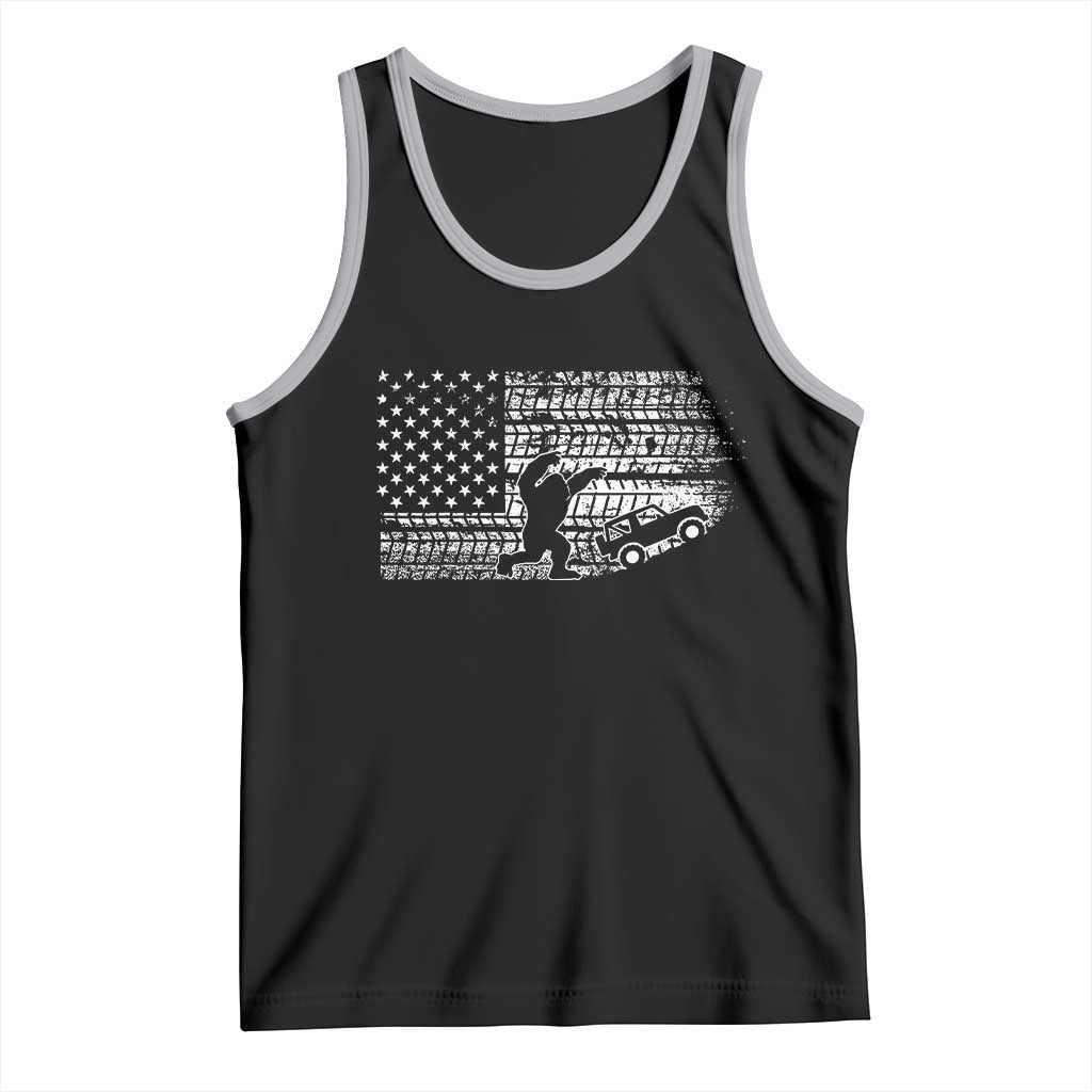 Bigfoot Offroad Car Tank Top Retro Sasquatch 4x4 UTV ATV Funny American Flag
