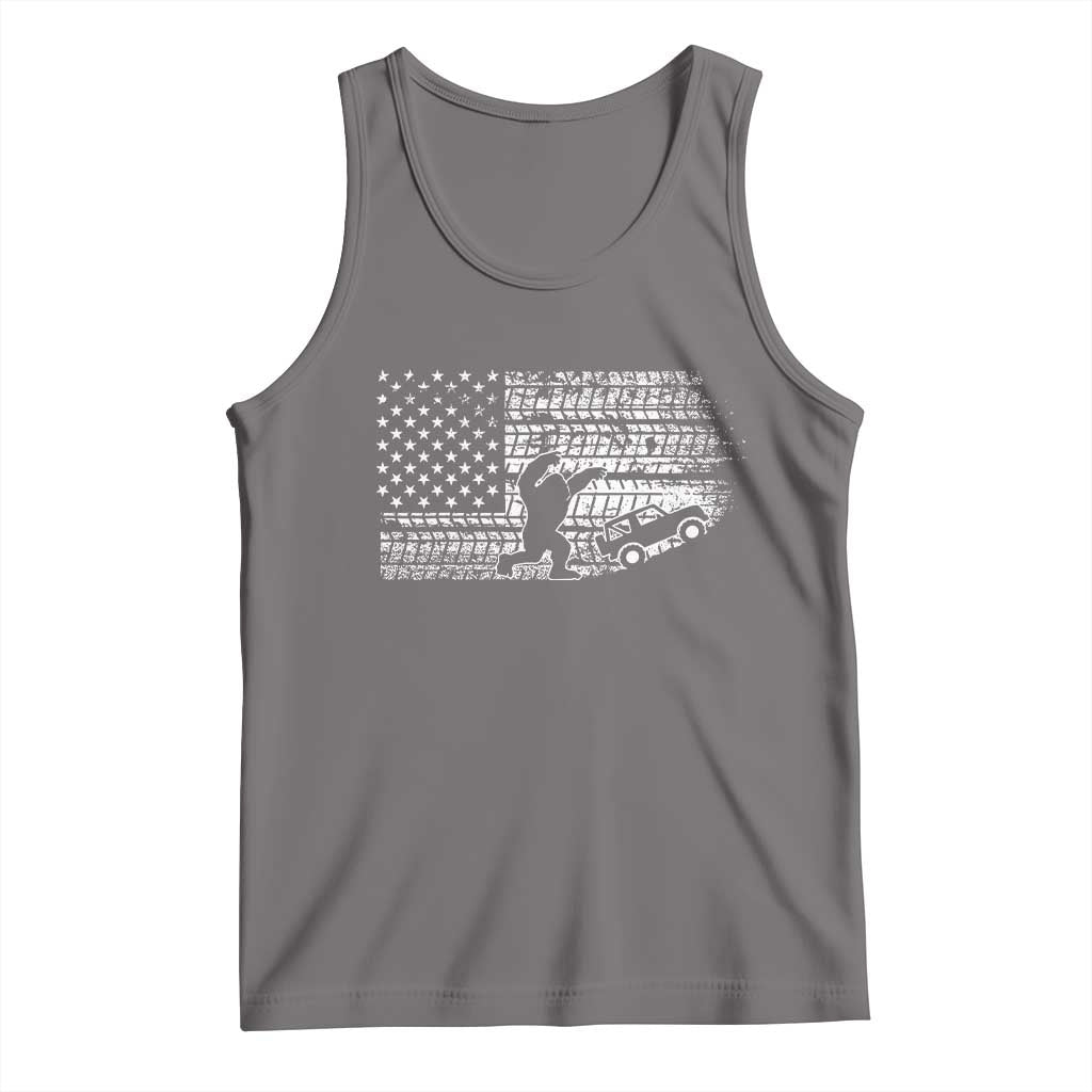 Bigfoot Offroad Car Tank Top Retro Sasquatch 4x4 UTV ATV Funny American Flag