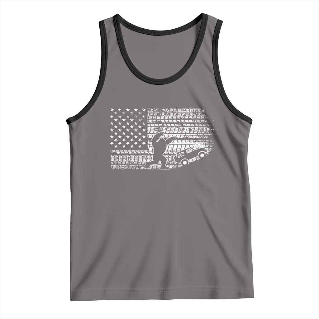 Bigfoot Offroad Car Tank Top Retro Sasquatch 4x4 UTV ATV Funny American Flag