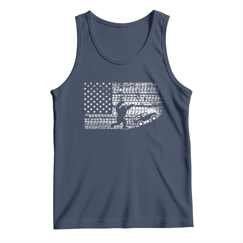 Bigfoot Offroad Car Tank Top Retro Sasquatch 4x4 UTV ATV Funny American Flag