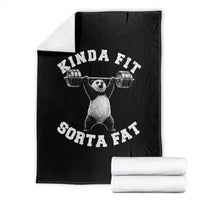 Funny Gym Throw Blanket Kinda Fit Sorta Fat Panda Weightlifting Workout