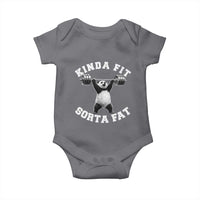 Funny Gym Baby Onesie Kinda Fit Sorta Fat Panda Weightlifting Workout