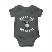 Funny Gym Baby Onesie Kinda Fit Sorta Fat Panda Weightlifting Workout