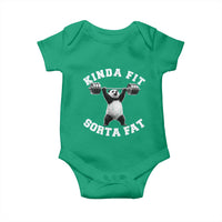 Funny Gym Baby Onesie Kinda Fit Sorta Fat Panda Weightlifting Workout