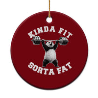 Funny Gym Ceramic Ornament Kinda Fit Sorta Fat Panda Weightlifting Workout