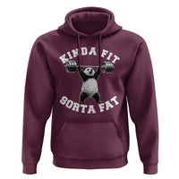 Funny Gym Hoodie Kinda Fit Sorta Fat Panda Weightlifting Workout