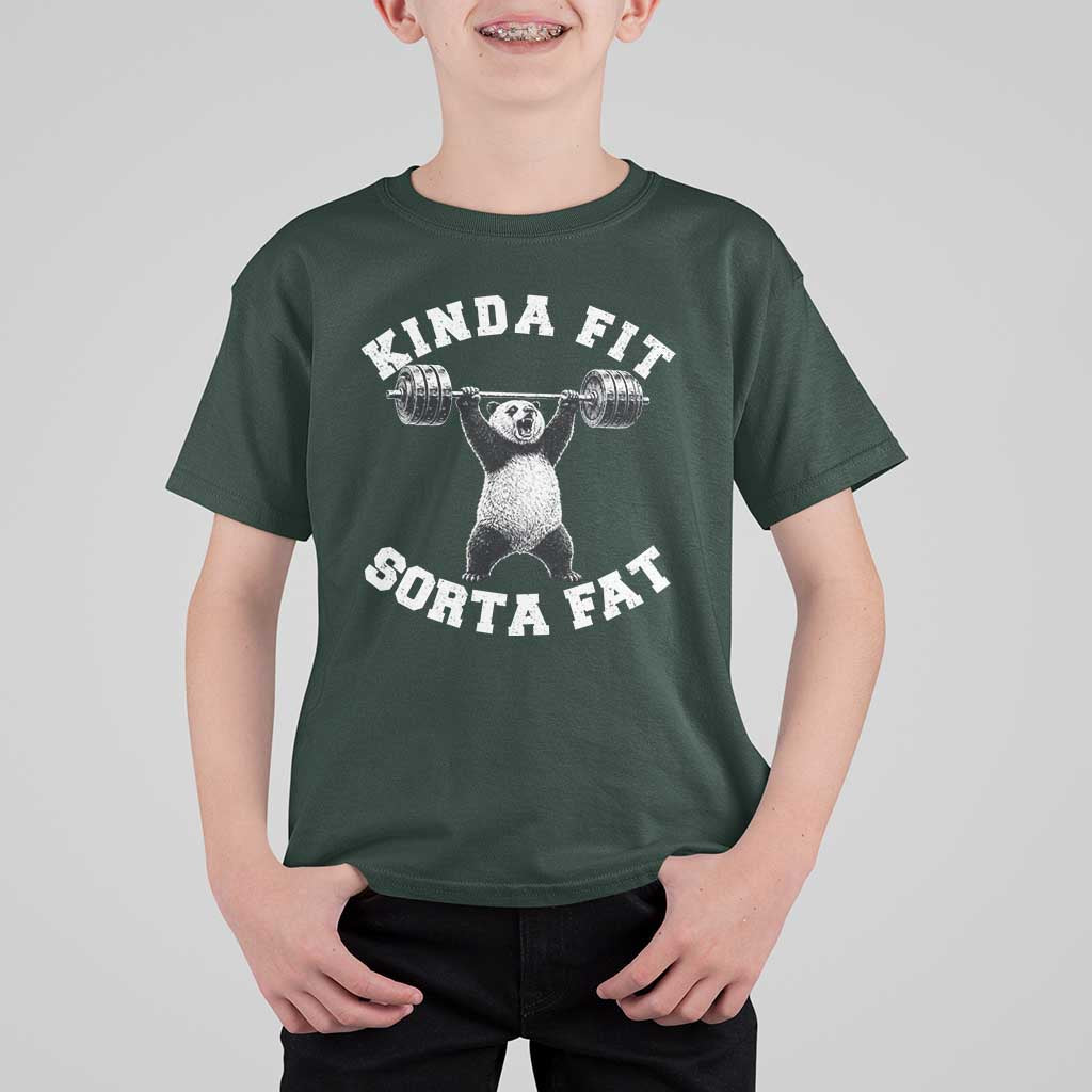 Funny Gym T Shirt For Kid Kinda Fit Sorta Fat Panda Weightlifting Workout