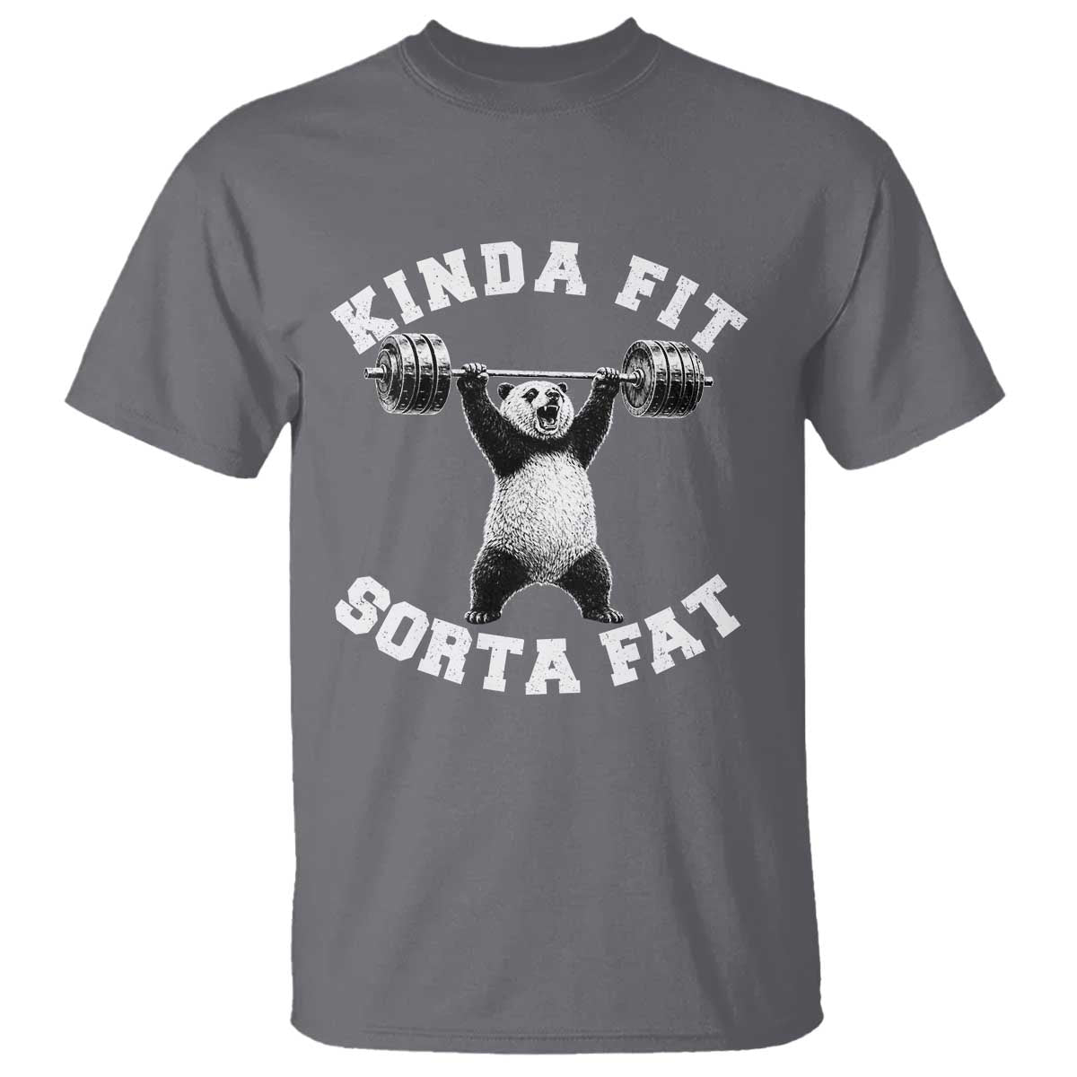 Funny Gym T Shirt Kinda Fit Sorta Fat Panda Weightlifting Workout