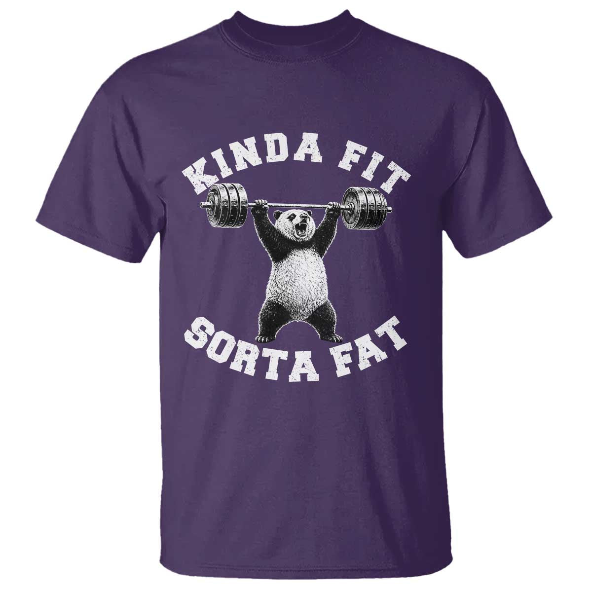 Funny Gym T Shirt Kinda Fit Sorta Fat Panda Weightlifting Workout