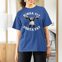 Funny Gym T Shirt For Women Kinda Fit Sorta Fat Panda Weightlifting Workout