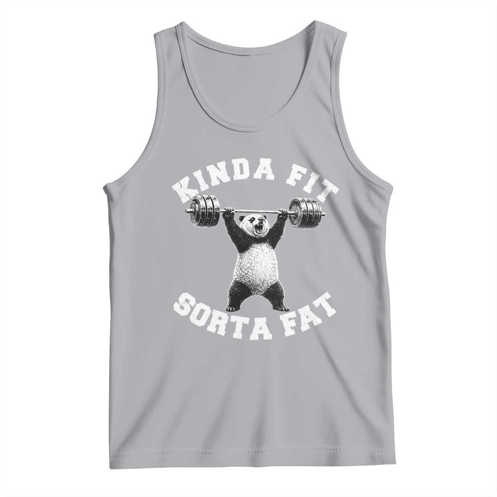 Funny Gym Tank Top Kinda Fit Sorta Fat Panda Weightlifting Workout