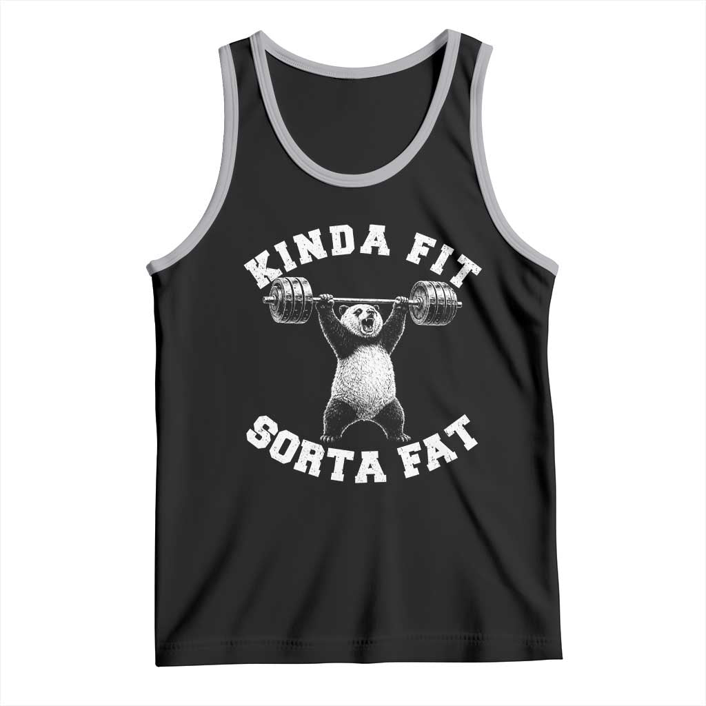Funny Gym Tank Top Kinda Fit Sorta Fat Panda Weightlifting Workout