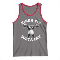 Funny Gym Tank Top Kinda Fit Sorta Fat Panda Weightlifting Workout