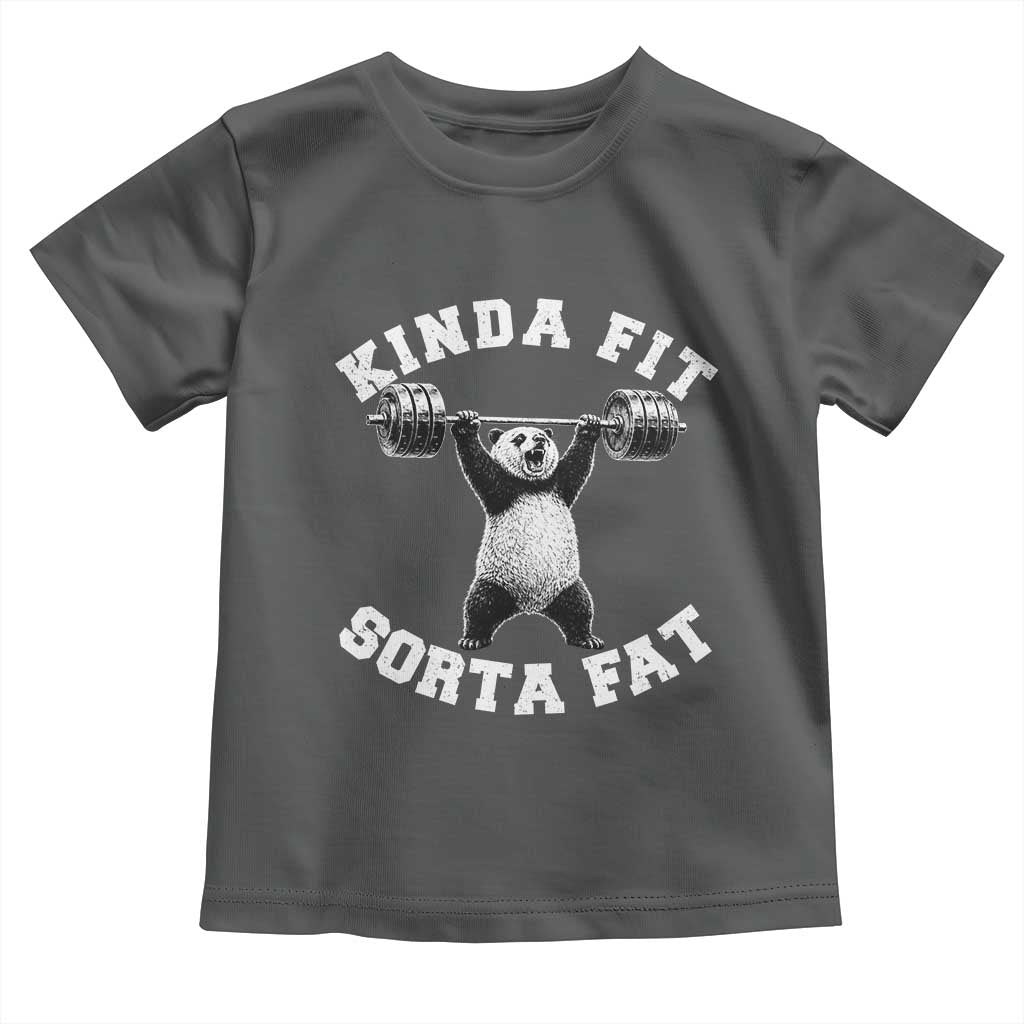 Funny Gym Toddler T Shirt Kinda Fit Sorta Fat Panda Weightlifting Workout
