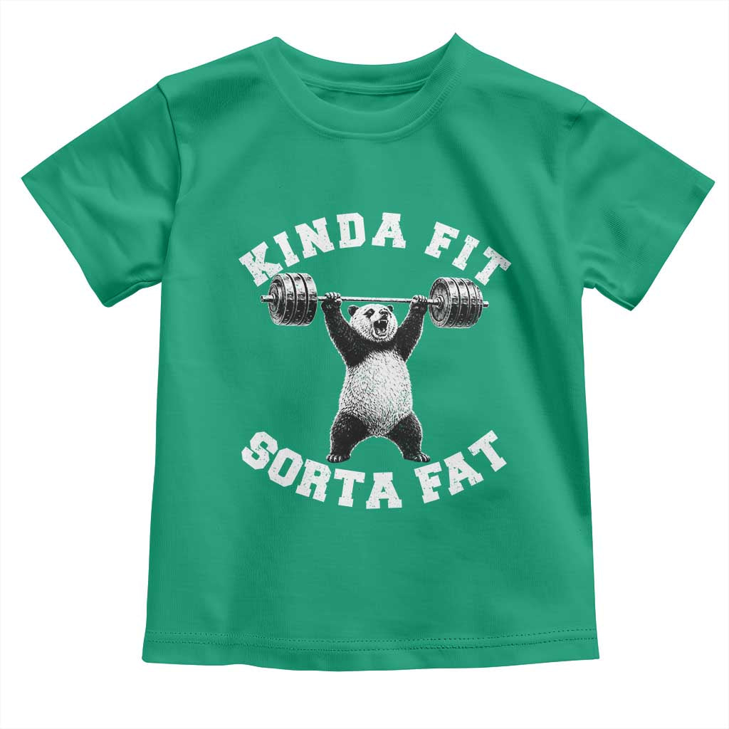Funny Gym Toddler T Shirt Kinda Fit Sorta Fat Panda Weightlifting Workout