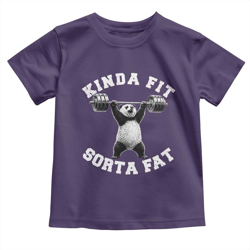 Funny Gym Toddler T Shirt Kinda Fit Sorta Fat Panda Weightlifting Workout
