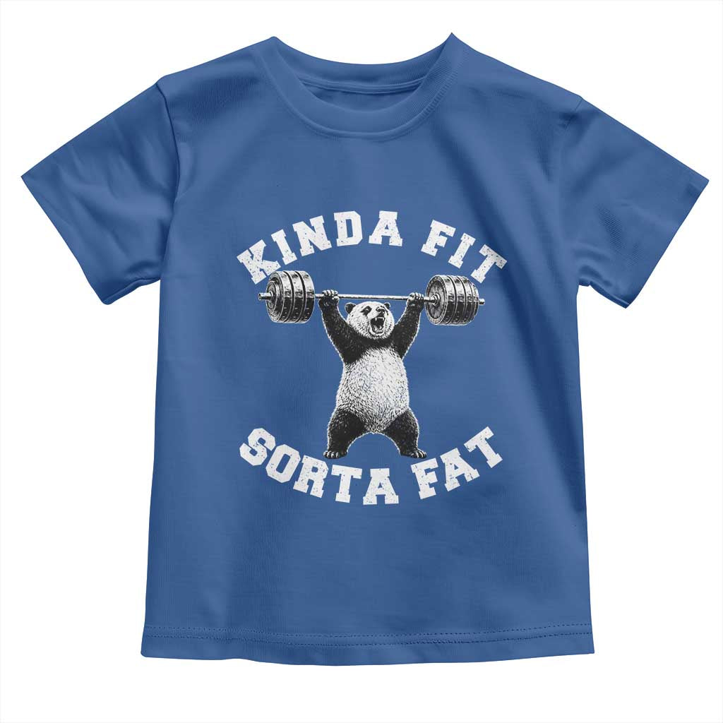 Funny Gym Toddler T Shirt Kinda Fit Sorta Fat Panda Weightlifting Workout