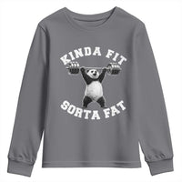Funny Gym Youth Sweatshirt Kinda Fit Sorta Fat Panda Weightlifting Workout