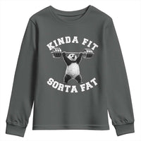 Funny Gym Youth Sweatshirt Kinda Fit Sorta Fat Panda Weightlifting Workout