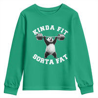 Funny Gym Youth Sweatshirt Kinda Fit Sorta Fat Panda Weightlifting Workout