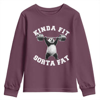 Funny Gym Youth Sweatshirt Kinda Fit Sorta Fat Panda Weightlifting Workout