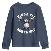 Funny Gym Youth Sweatshirt Kinda Fit Sorta Fat Panda Weightlifting Workout