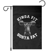 Funny Gym Garden Flag Kinda Fit Sorta Fat Bear Weightlifting Workout