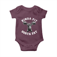 Funny Gym Baby Onesie Kinda Fit Sorta Fat Bear Weightlifting Workout