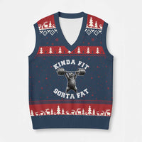Funny Gym V-Neck Knit Sweater Vest Kinda Fit Sorta Fat Bear Weightlifting Workout