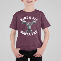 Funny Gym T Shirt For Kid Kinda Fit Sorta Fat Bear Weightlifting Workout