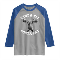 Funny Gym Raglan Shirt Kinda Fit Sorta Fat Bear Weightlifting Workout