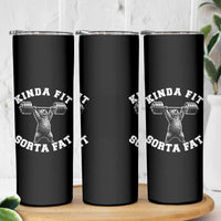 Funny Gym Skinny Tumbler Kinda Fit Sorta Fat Bear Weightlifting Workout