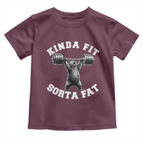 Funny Gym Toddler T Shirt Kinda Fit Sorta Fat Bear Weightlifting Workout