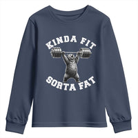 Funny Gym Youth Sweatshirt Kinda Fit Sorta Fat Bear Weightlifting Workout