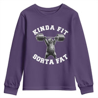 Funny Gym Youth Sweatshirt Kinda Fit Sorta Fat Bear Weightlifting Workout